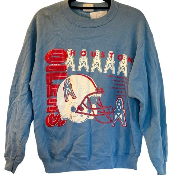 Vintage 80s Houston Oilers NFL American Conference Astrodome Crewneck Adult L - Picture 1 of 3